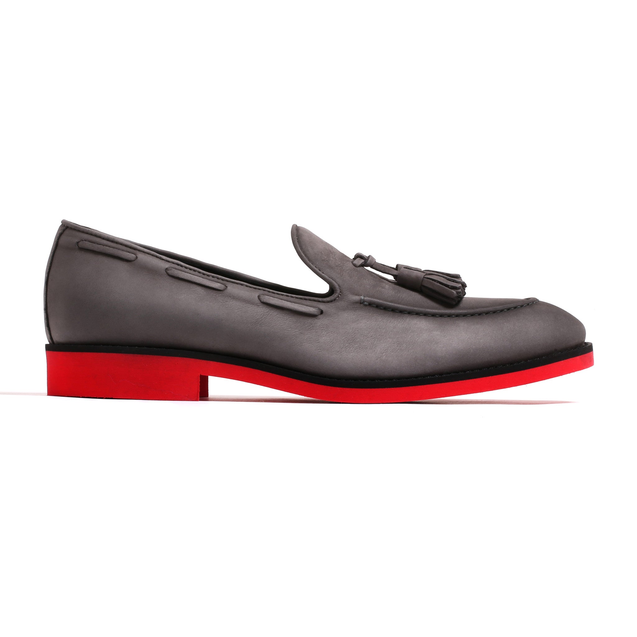 Men's Grey & Red Tassel Loafer