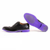 Men's Black & Grey Brogue Wingtip on Purple Sole