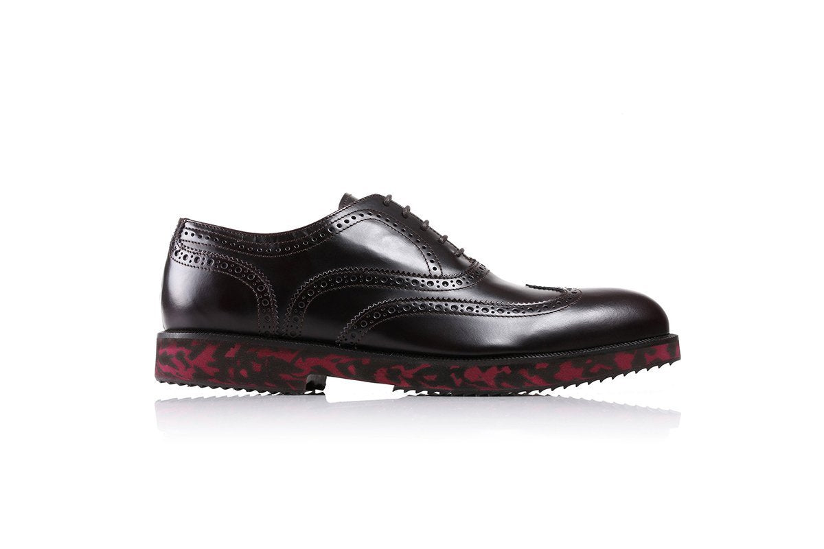 2017 Men's Dark Brown & Red Kamo Wingtip