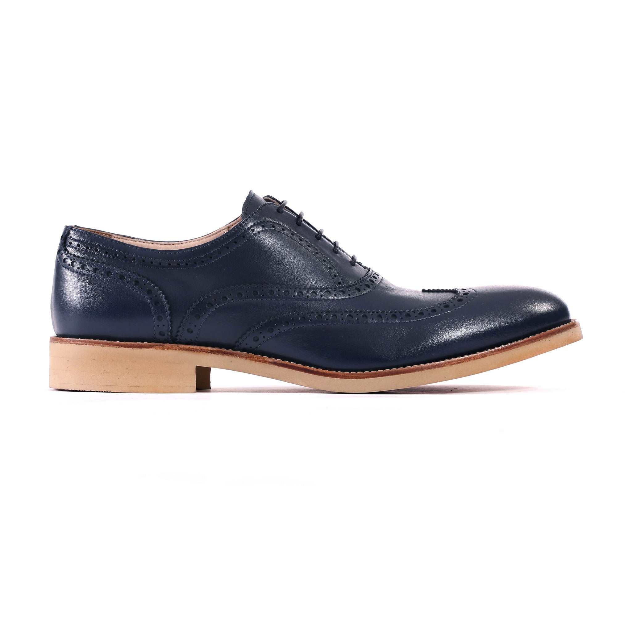 Dark Blue & Beige Brogue Wingtip