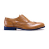 Tan Brown & Navy Blue Brogue Wingtip