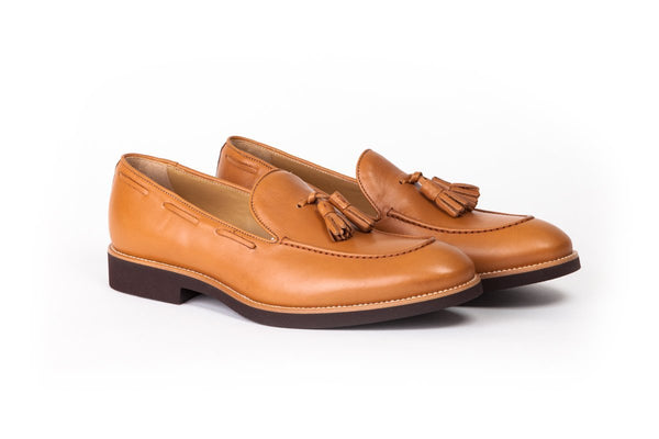 2017 Men's Tan & Brown Tassel Loafer Kabaccha 2017 Men's Tan & Brown Tassel Loafer Kabaccha