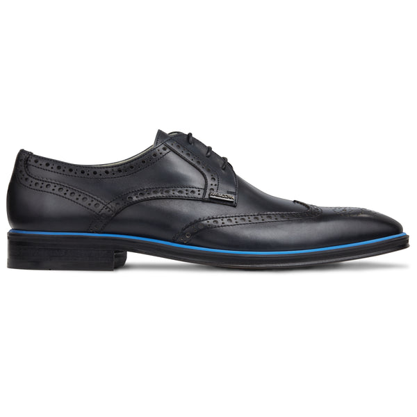 Men's Black - Ice - Azul, Derby  Wingtip, Leather Sole