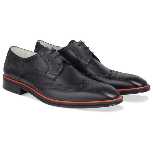 Men's Black - Ice - Rosso, Derby  Wingtip, Leather Sole