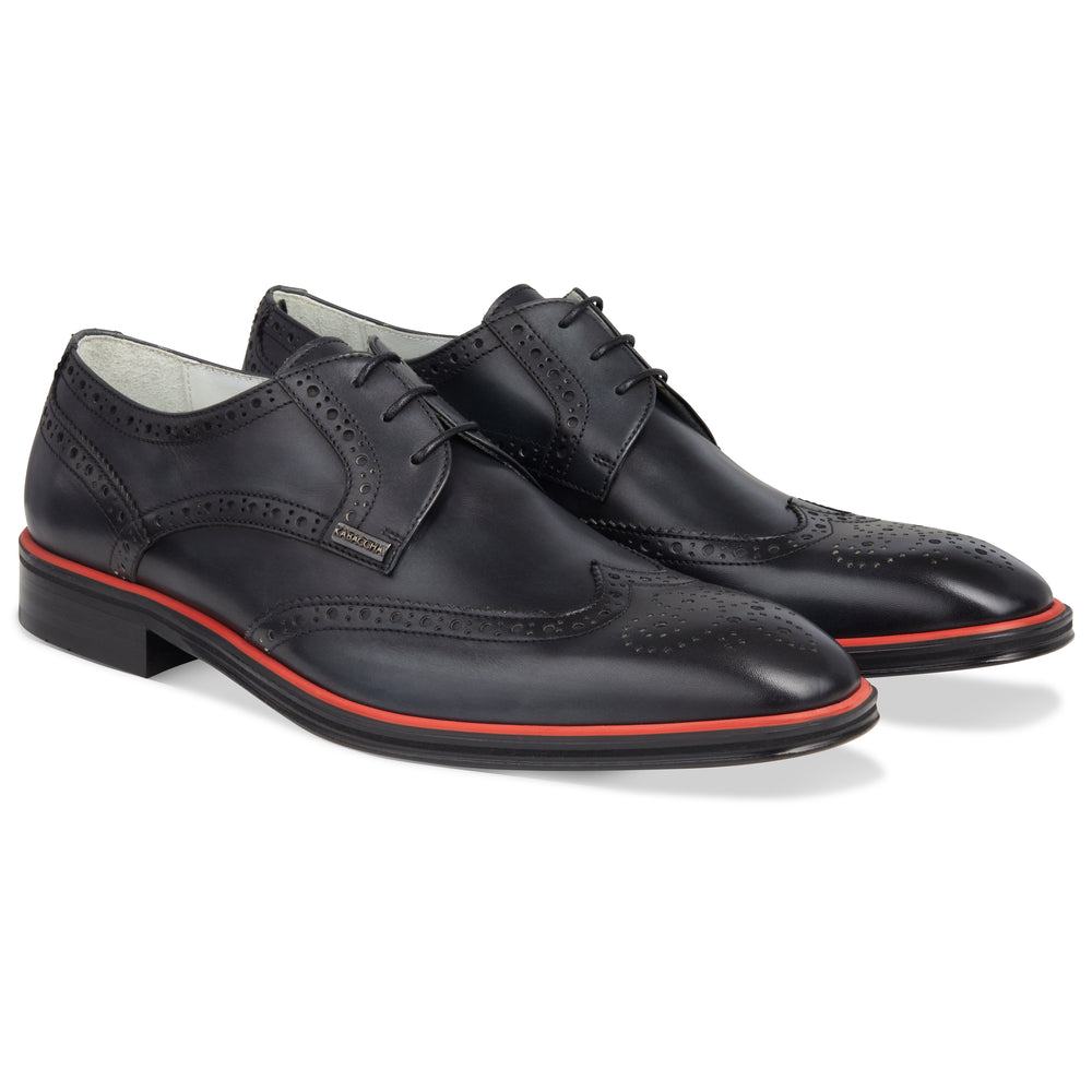 Men's Black - Ice - Rosso, Derby  Wingtip, Leather Sole