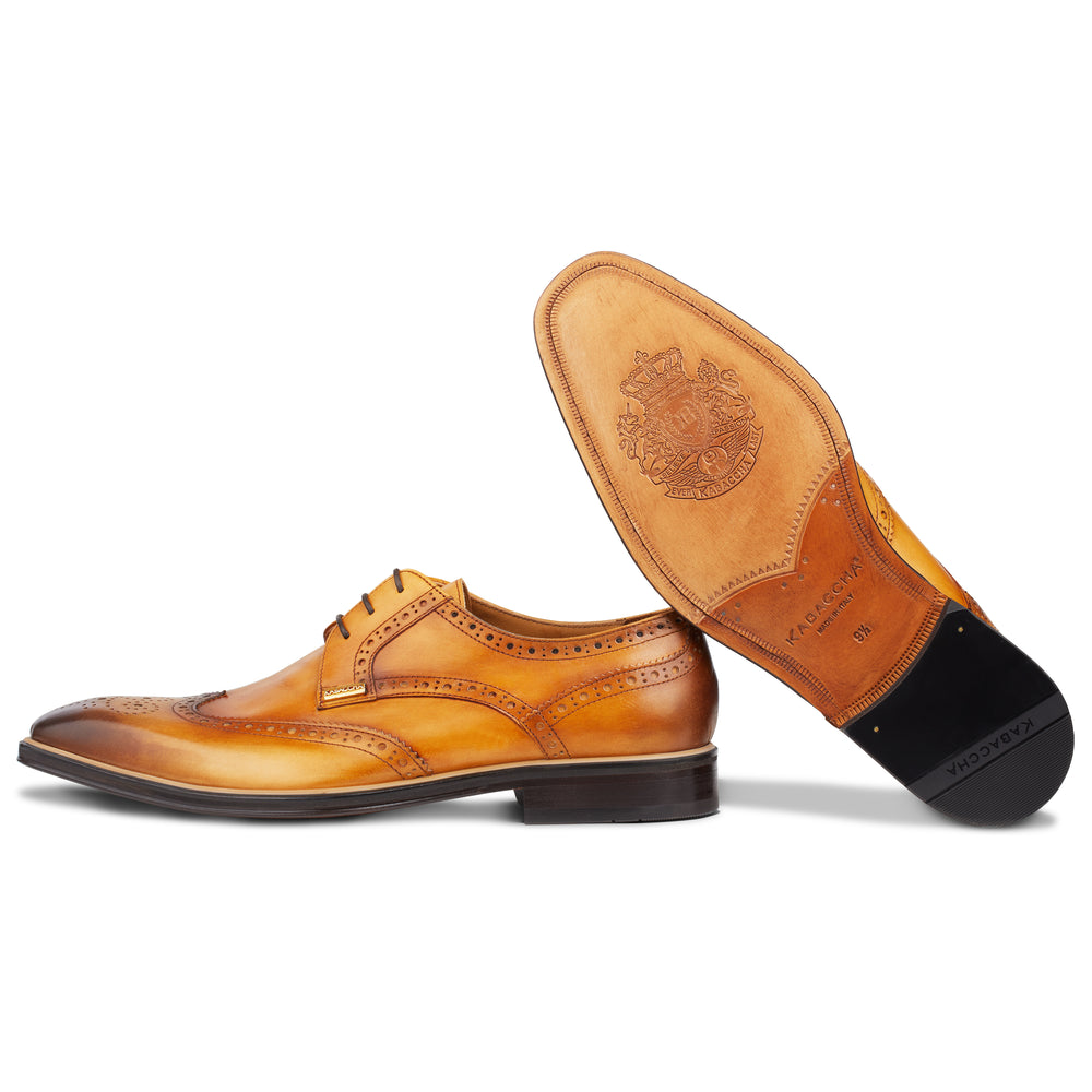 Men's Cuoio - Beige - Beige, Derby  Wingtip, Leather Sole