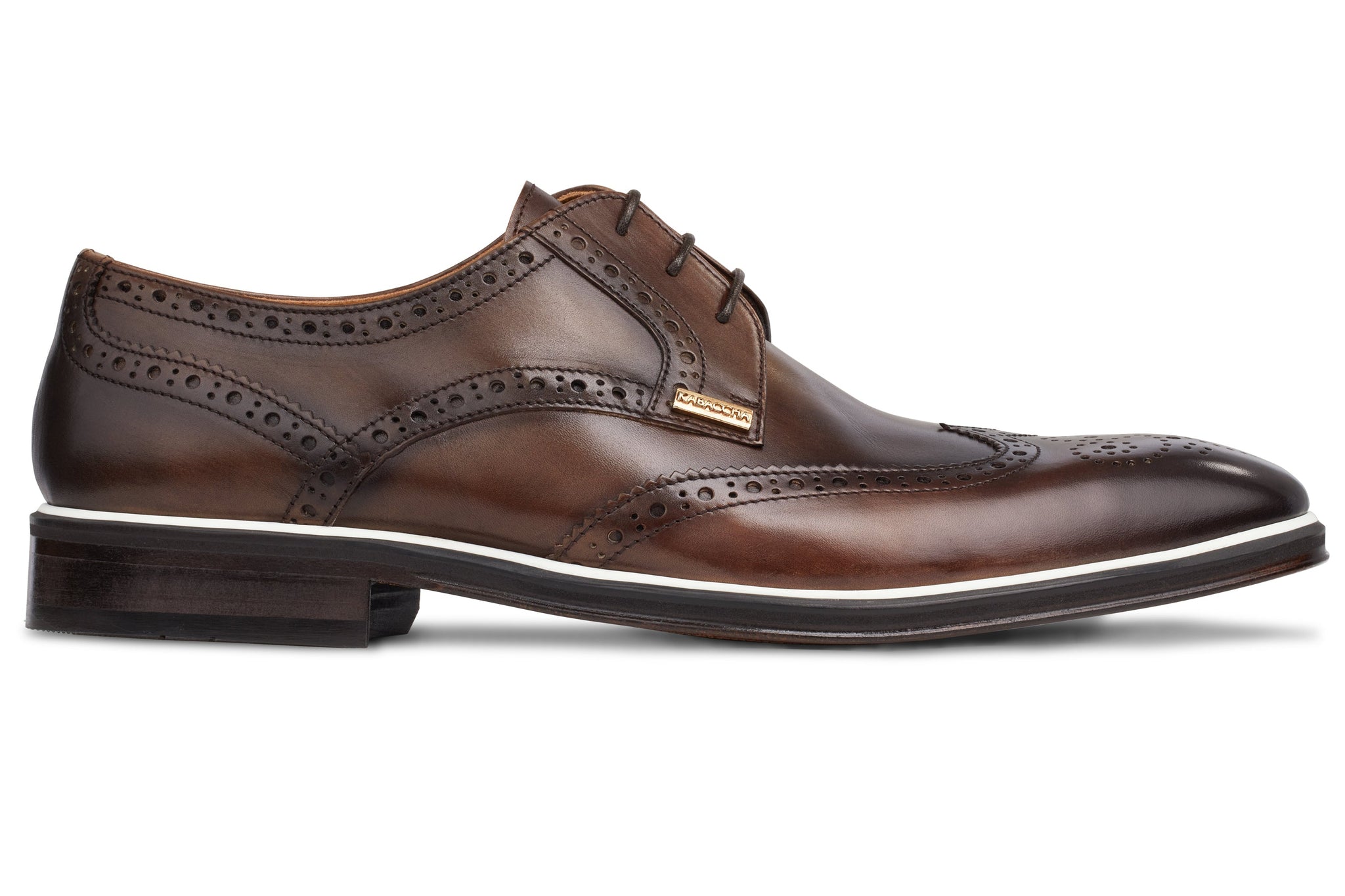 Men's T-Moro - Camel - White, Derby  Wingtip, Leather Sole
