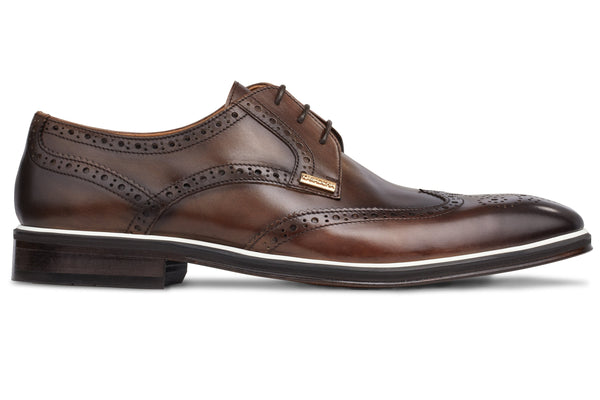 Men's T-Moro - Camel - White, Derby  Wingtip, Leather Sole