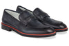 Men's Black Calf PENNY LOAFER on Black / Rosso Sole  Made in Italy