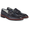 Men's Grey Calf Tassel Loafer, Rosso Accent / Blk EVA sole Made in Italy