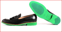 Men's Black Calf Tassel Loafer, Natural Accent / Blk EVA sole Made in Italy
