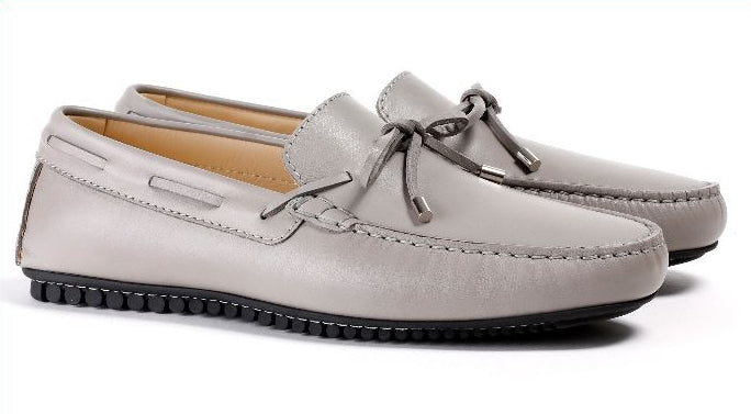Men's Grey Driver Mocassin. Made In Italy