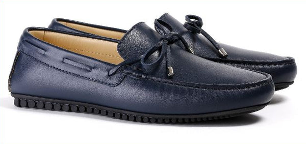 Men's Navy Driver Mocassin. Made in Italy