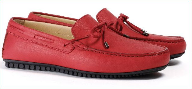Men's Red Driver Mocassin. Made In Italy