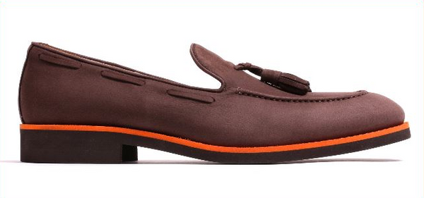 Men's Rust NB Tassel Loafer, Rosso Accent / Brn EVA sole Made in Italy