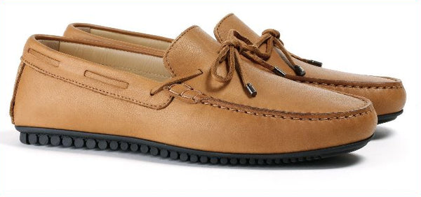 Men's Tan Driver Mocassin. Made In Italy