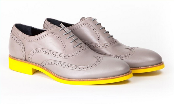 Mens Grey Oxford lace up. half wingtip