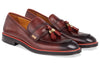 Men's Bordo Calf Tassel Loafer, Rosso Accent / AG leather sole Made in Italy