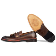 Men's T-Moro Calf Tassel Loafer, Rosso Accent / AG leather sole Made in Italy