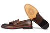Men's T-Moro Calf Tassel Loafer, Rosso Accent / AG leather sole Made in Italy