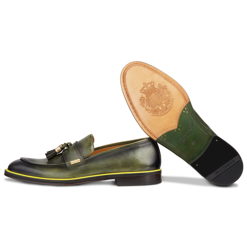 Men's Verde (Olive) Slip on Tassel Loafer