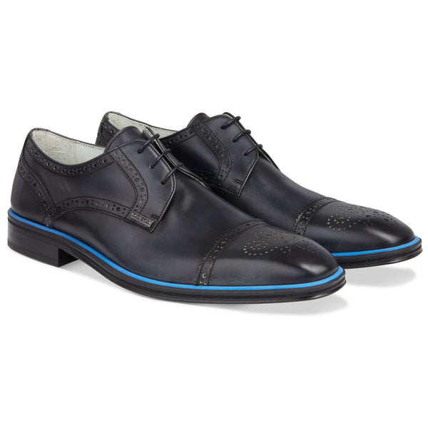 Men's Black - Ice - Azul Derby  ToeCap, Leather Sole