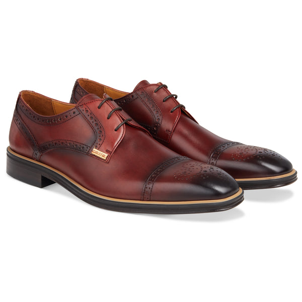 Men's Bordo - Beige - Camel, Derby  ToeCap, Leather Sole