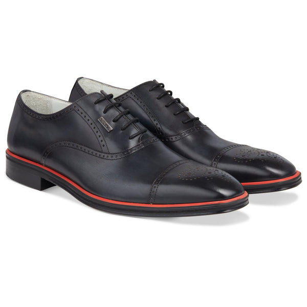 Men's Black - Ice - Rosso, Oxford ToeCap, Leather Sole