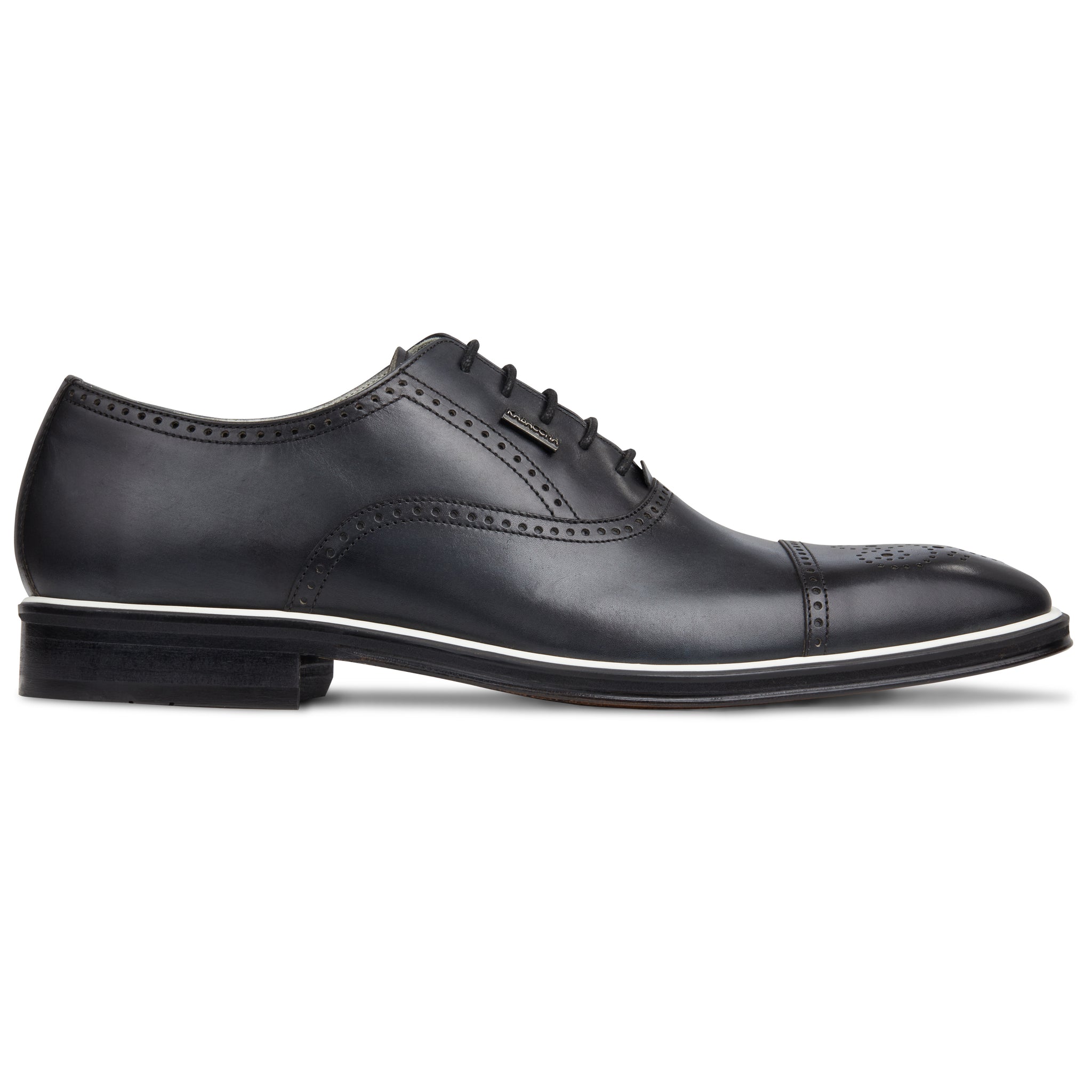 Men's Black - Ice - White, Oxford ToeCap, Leather Sole