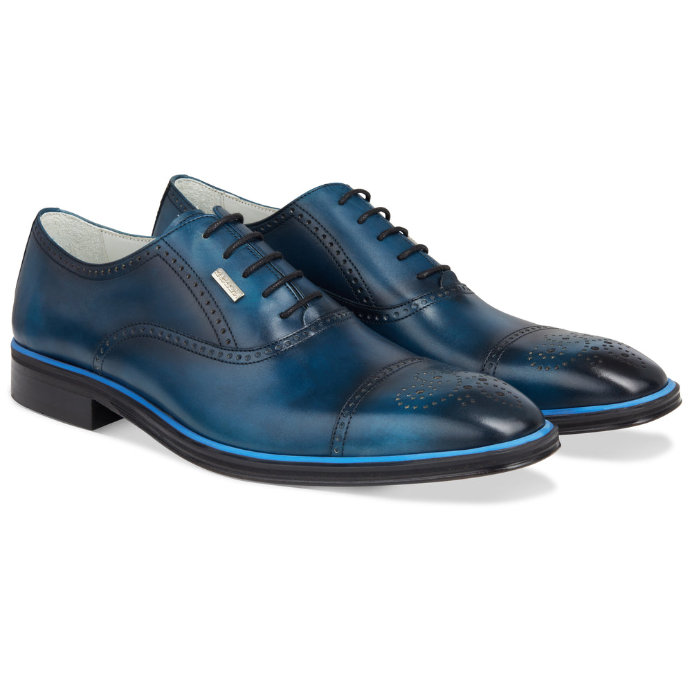 Men's Blue - Ice - Azul, Oxford ToeCap, Leather Sole