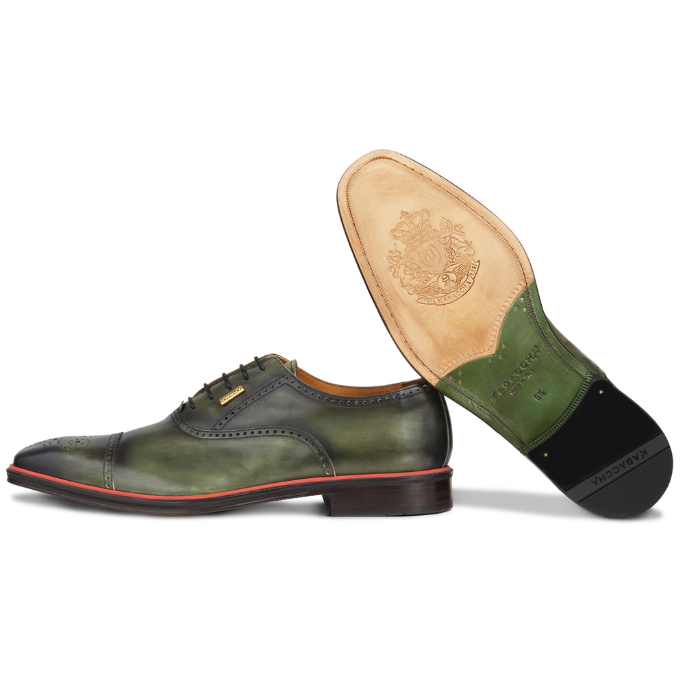 Men's Verde - Beige - Rosso, Oxford ToeCap, Leather Sole