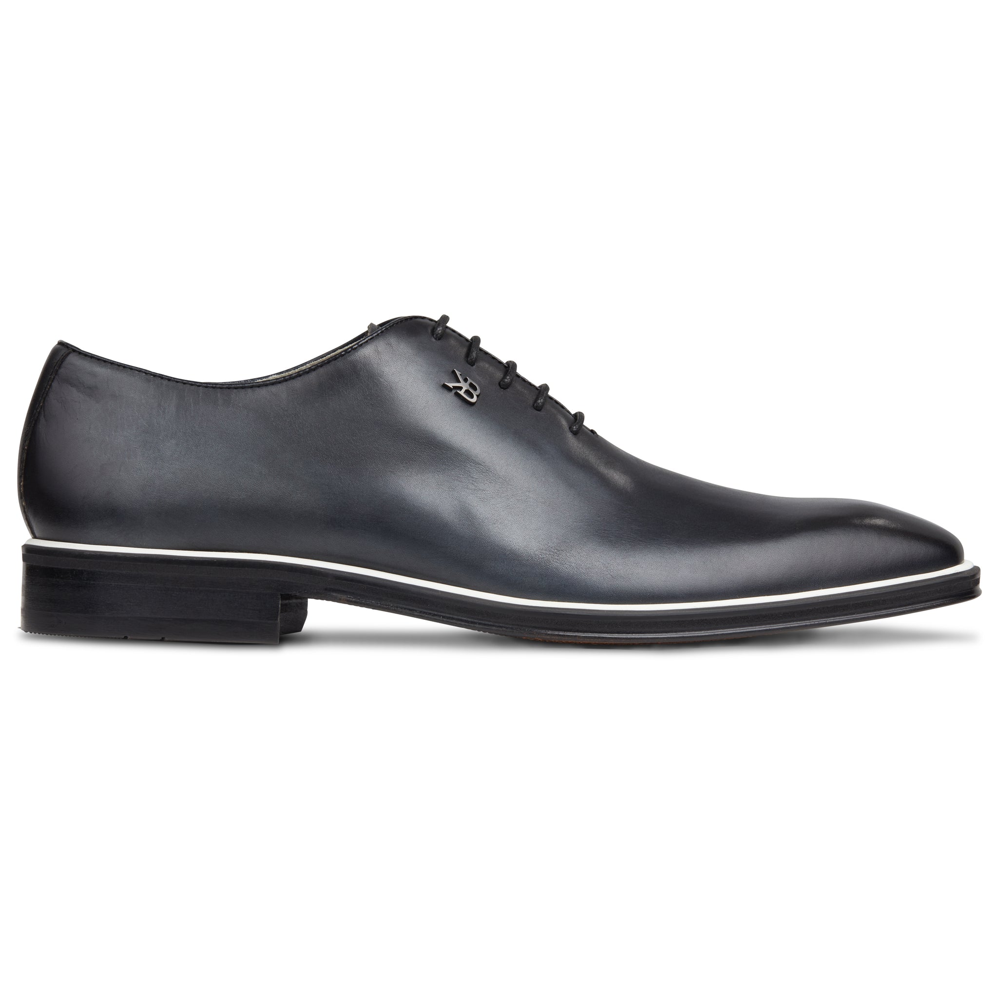 Men's Black - Ice _ White, Oxford Whole Cut, Leather Sole