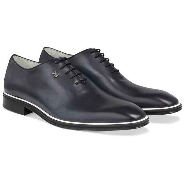 Men's Black - Ice _ White, Oxford Whole Cut, Leather Sole