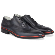 Men's Black - Ice - Rosso, Oxford half wingtip Leather Sole
