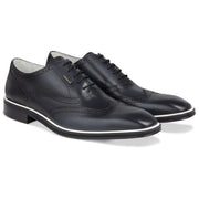 Men's Black - Ice - White, Oxford half wingtip Leather Sole