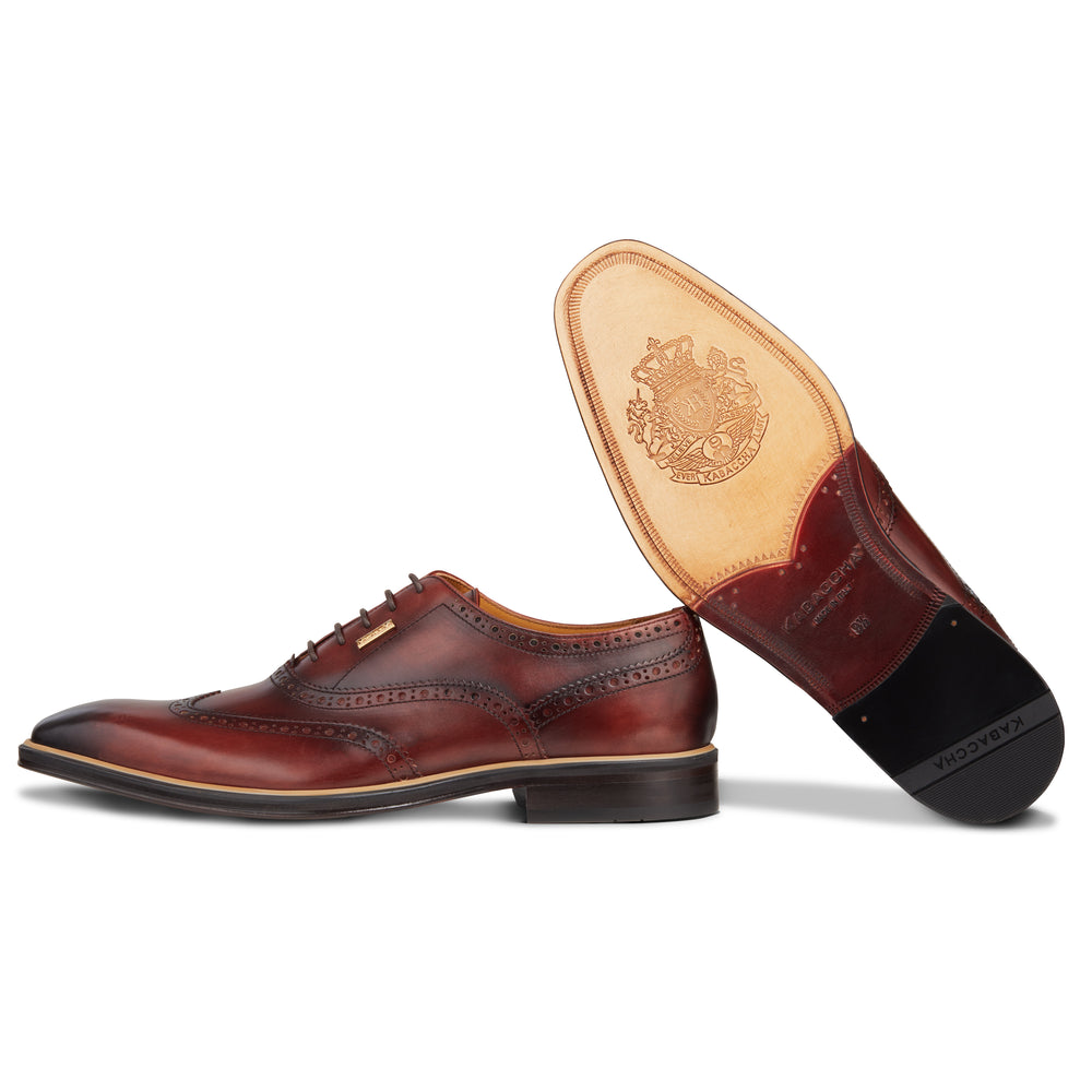 Men's Bordo - Beige - Camel, Oxford half wingtip Leather Sole