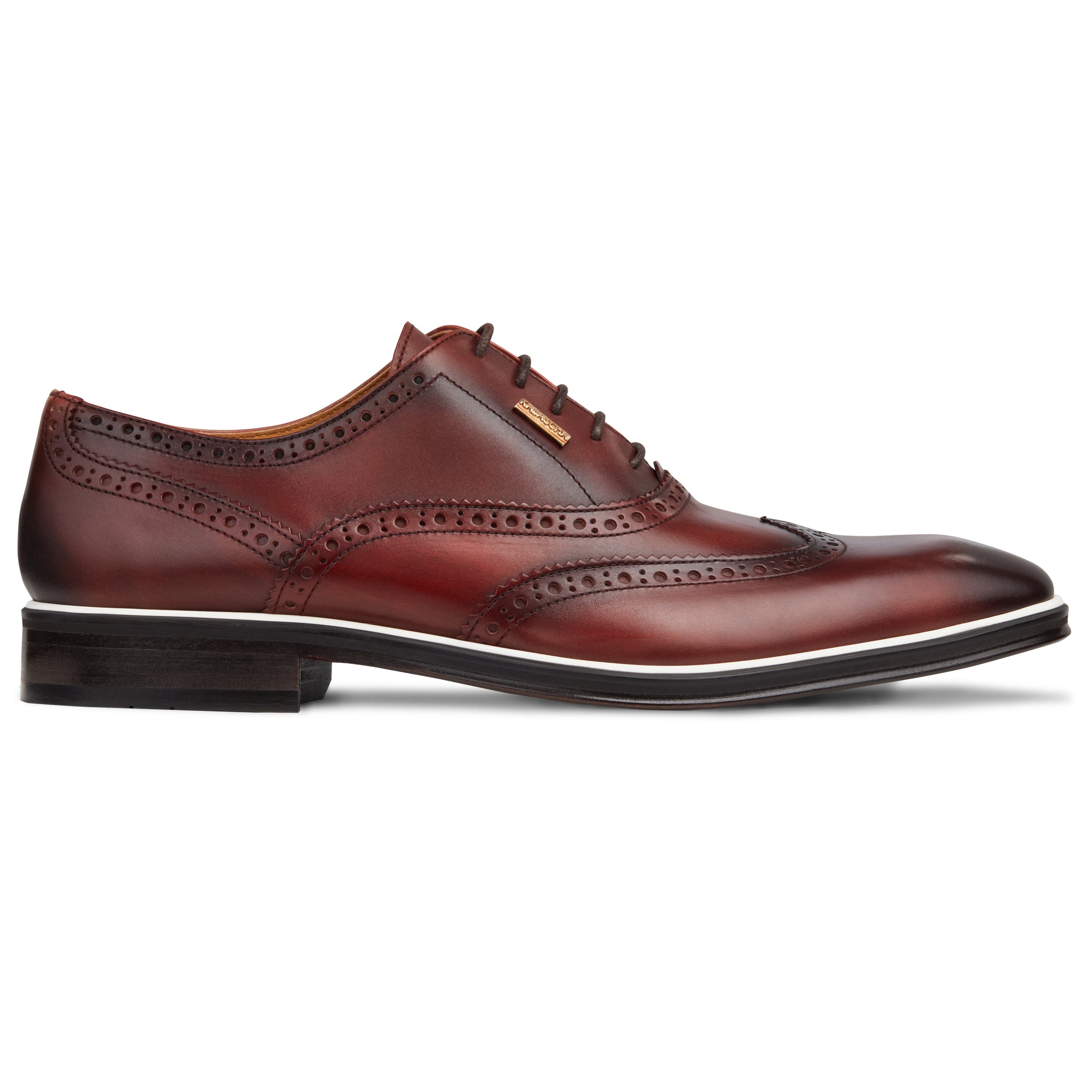 Men's Wingtip Oxford Bordo-Beige-White
