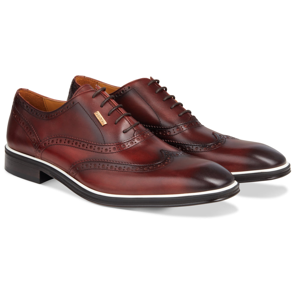 Men's Bordo - Beige - White, Oxford half wingtip Leather Sole