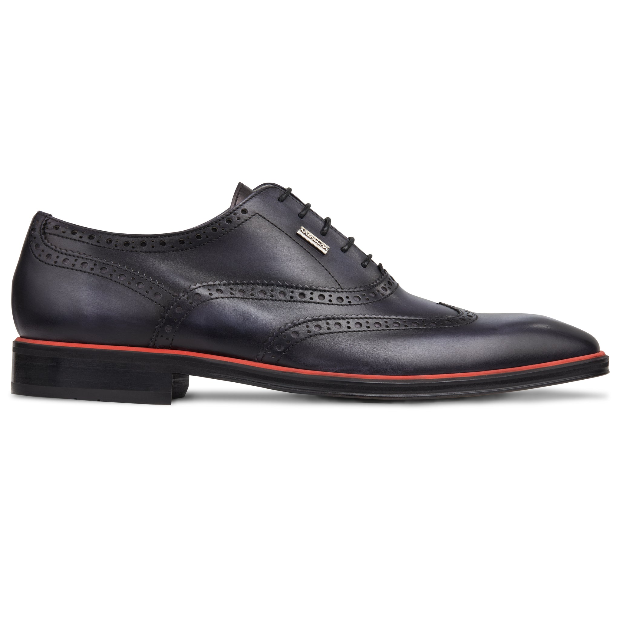 Men's Grey - Ice - Rosso, Oxford half wingtip Leather Sole