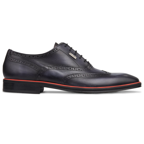 Men's Grey - Ice - Rosso, Oxford half wingtip Leather Sole