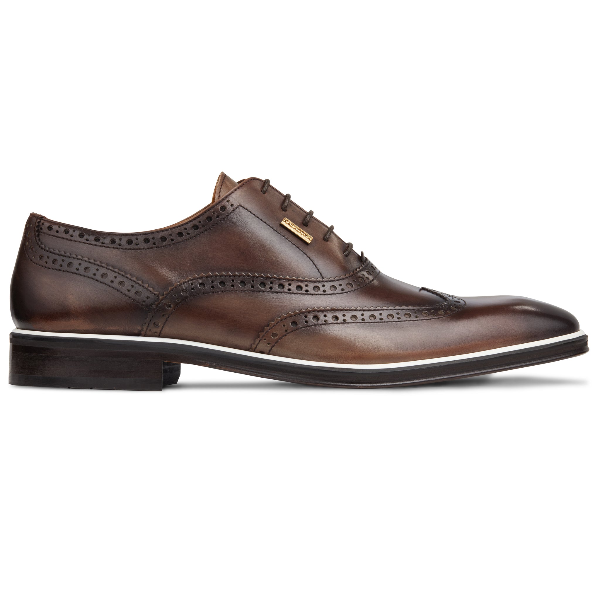 Men's Wingtip Oxford T-Moro-Beige-White