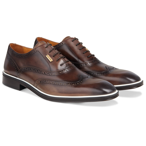 Men's T-Moro - Beige - White, Oxford half wingtip Leather Sole