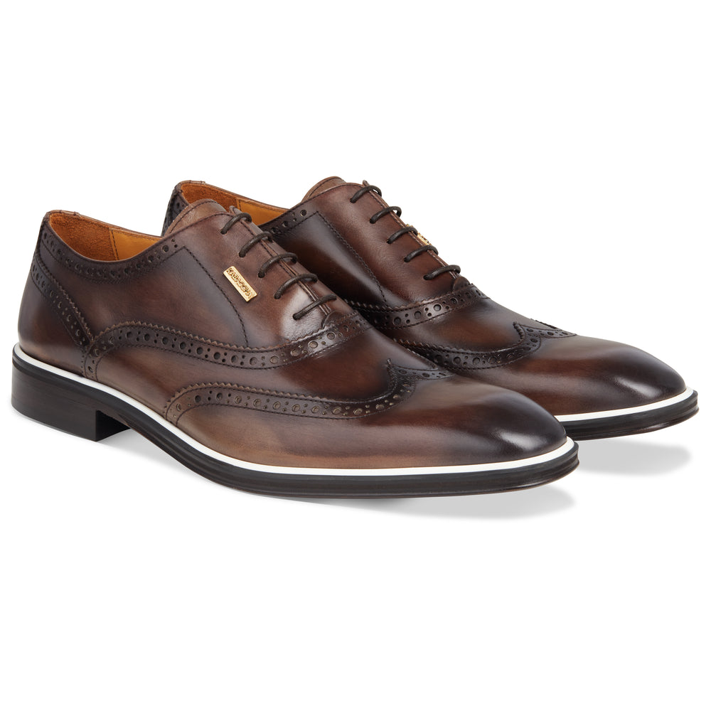 Men's T-Moro - Beige - White, Oxford half wingtip Leather Sole