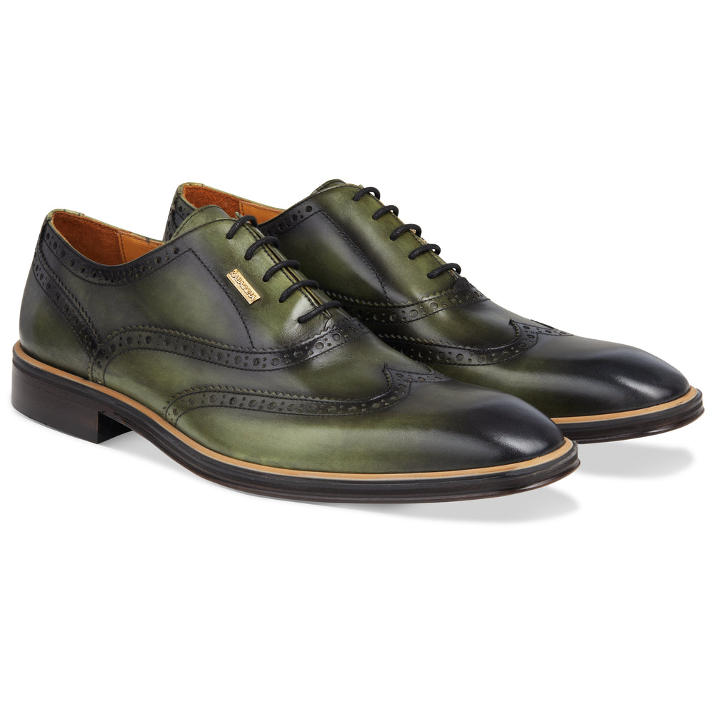 Men's Verde - Beige - Camel, Oxford half wingtip Leather Sole