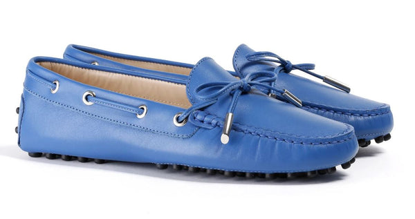 Woman's Blue Driver Mocassin. Made In Italy