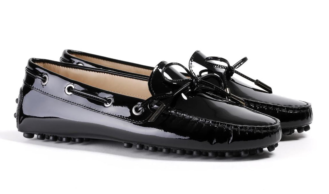 Woman's Patent Black Driver Mocassin. Made in Italy