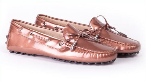 Woman's Patent Bronz Driver Mocassin. Made in Italy