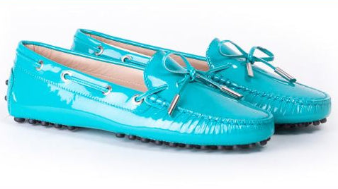 Woman's Persian Green Driver Mocassin. Made in italy