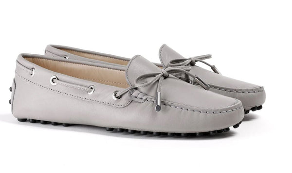Women's Grey Driver Mocassin.Made in Italy
