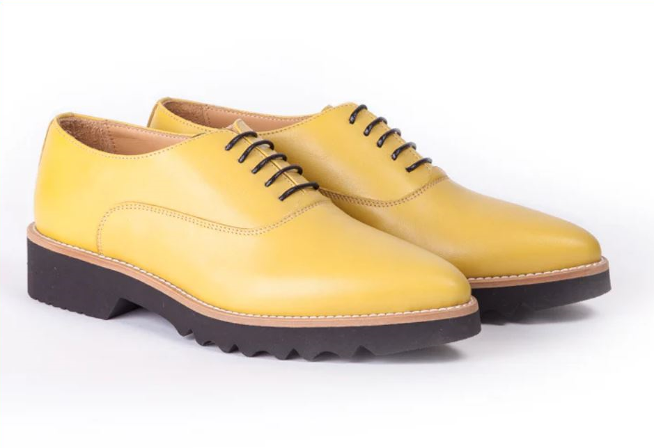 Women's Lemon, 3 Piece Oxford Laceup. Made in Italy